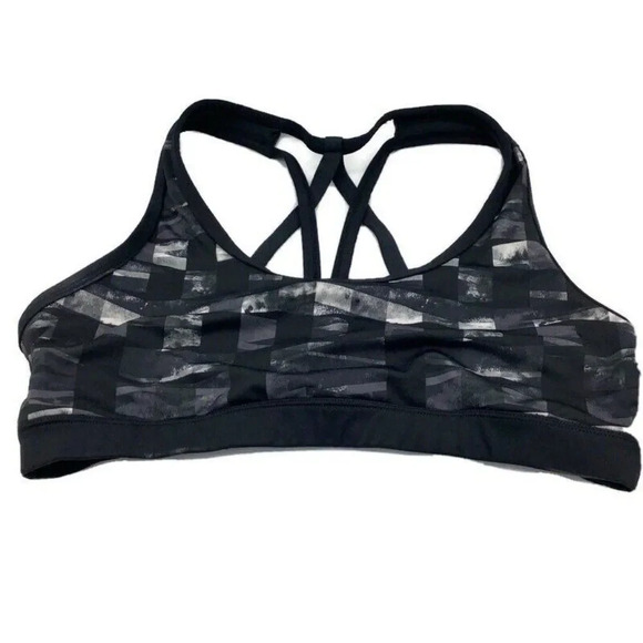 MARIKA Sports Bra Size Medium Black And Grey Strappy Back Non Padded Cup Size B - Picture 1 of 8